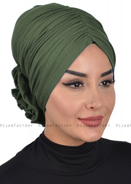 Kerstin - Khaki Bomuld Turban - Ayse Turban
