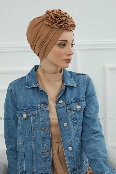 Kerstin - Lysebrun Bomuld Turban
