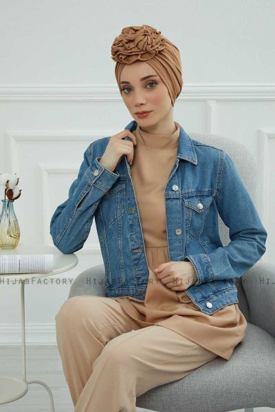 Kerstin - Lysebrun Bomuld Turban
