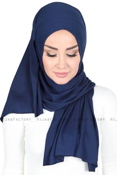 Sigrid - Marine Blå Bumuld Hijab - Ayse Turban