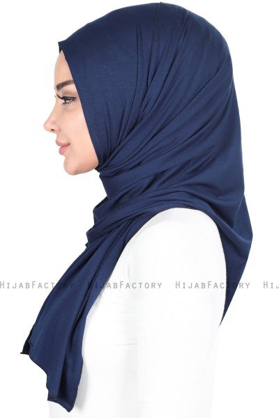 Sigrid - Marine Blå Bumuld Hijab - Ayse Turban