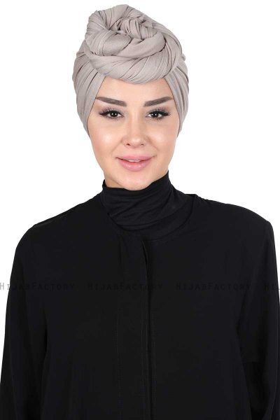 Sigrid - Taupe Bumuld Hijab - Ayse Turban