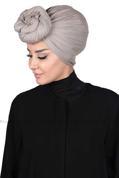 Sigrid - Taupe Bumuld Hijab - Ayse Turban