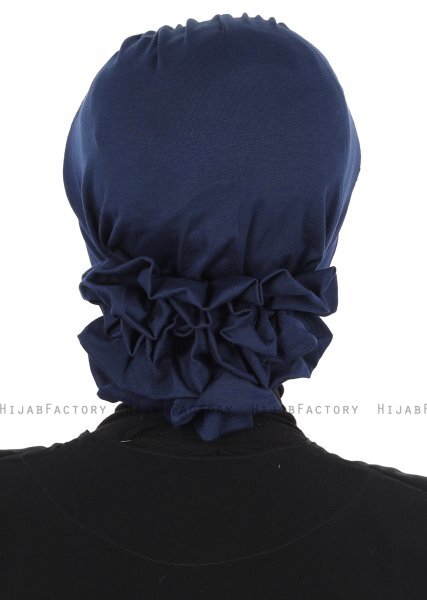Monica - Marine Blå Bomuld Turban - Ayse Turban