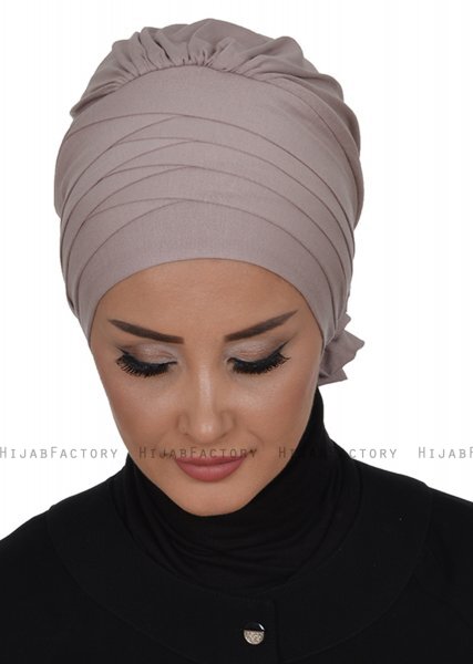 Monica - Taupe Bomuld Turban - Ayse Turban
