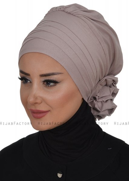 Monica - Taupe Bomuld Turban - Ayse Turban