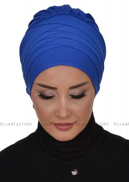 Monica - Blå Bomuld Turban - Ayse Turban