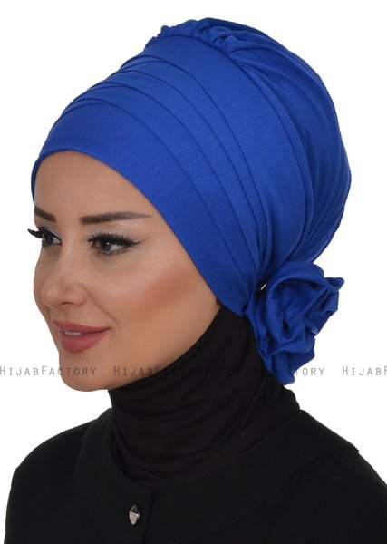 Monica - Blå Bomuld Turban - Ayse Turban