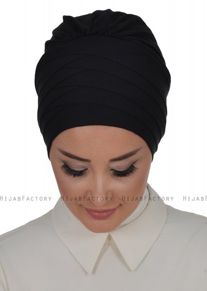 Monica - Sort Bomuld Turban - Ayse Turban