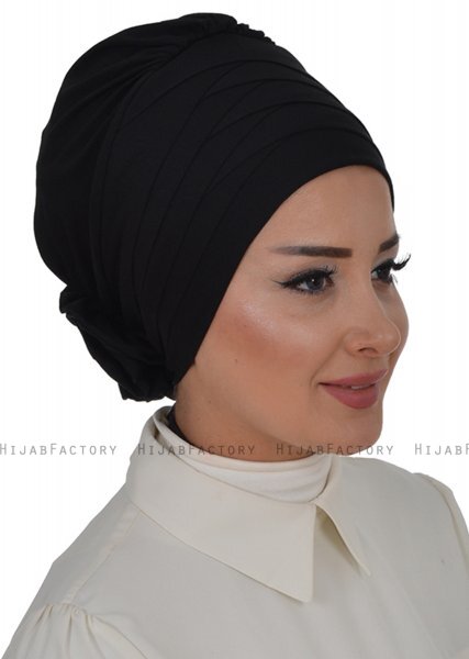 Monica - Sort Bomuld Turban - Ayse Turban