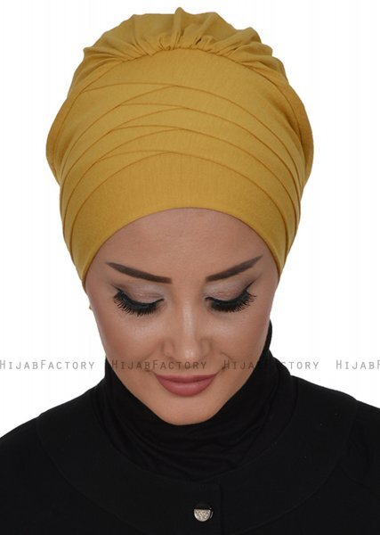 Monica - Sennepsgul Bomuld Turban - Ayse Turban