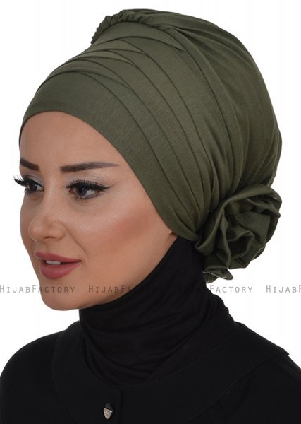 Monica - Khaki Bomuld Turban - Ayse Turban