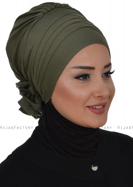 Monica - Khaki Bomuld Turban - Ayse Turban