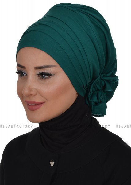 Monica - Mørkegrøn Bomull Turban - Ayse Turban