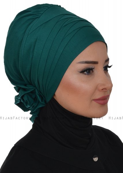 Monica - Mørkegrøn Bomull Turban - Ayse Turban