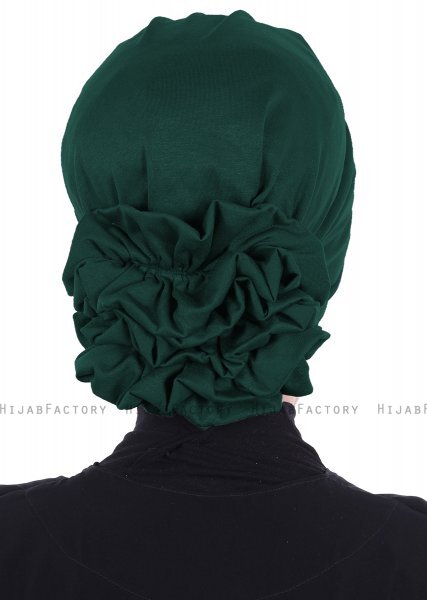 Monica - Mørkegrøn Bomull Turban - Ayse Turban