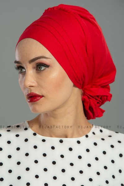Monica - Rød Bomuld Turban - Ayse Turban