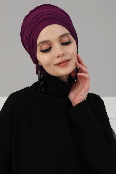 Monica - Lilla Bomuld Turban - Ayse Turban