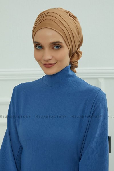 Monica - Lysebrun Bomuld Turban