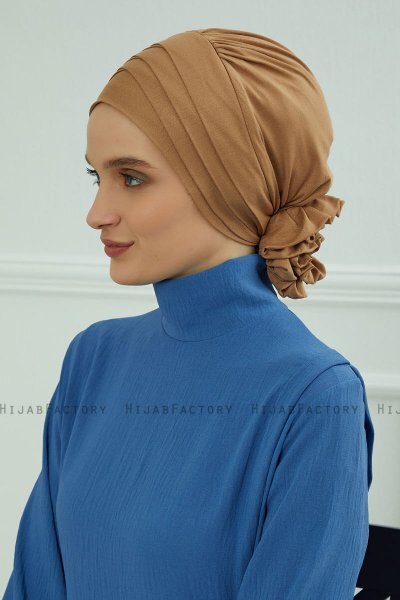 Monica - Lysebrun Bomuld Turban