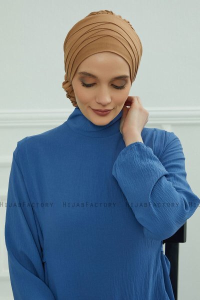 Monica - Lysebrun Bomuld Turban