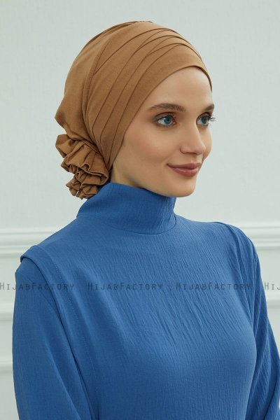 Monica - Lysebrun Bomuld Turban
