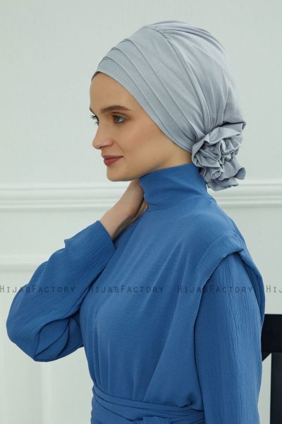 Monica - Lysegrå Bomuld Turban