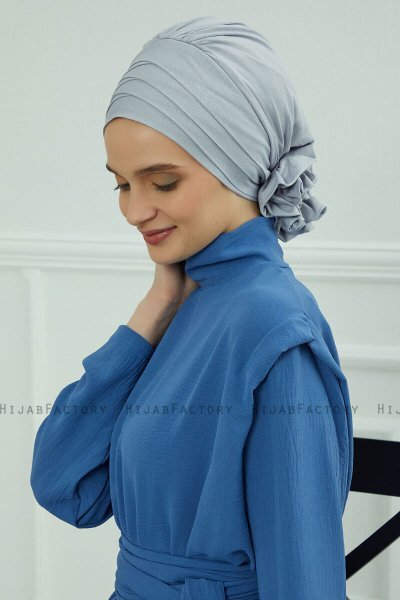 Monica - Lysegrå Bomuld Turban