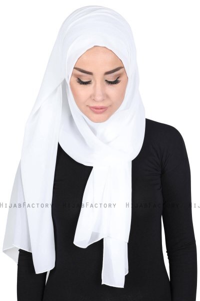 Joline - Hvid Premium Chiffon Hijab