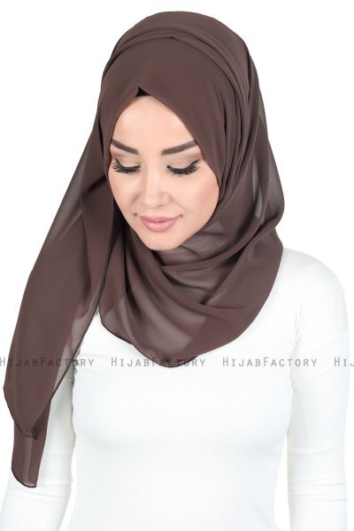 Joline - Brun Premium Chiffon Hijab