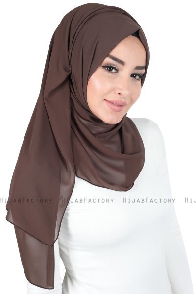 Joline - Brun Premium Chiffon Hijab