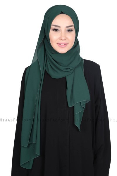 Joline- Mørkegrøn Premium Chiffon Hijab