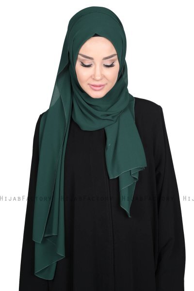 Joline- Mørkegrøn Premium Chiffon Hijab