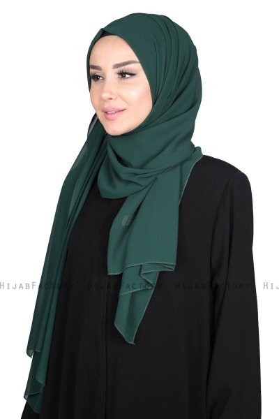 Joline- Mørkegrøn Premium Chiffon Hijab