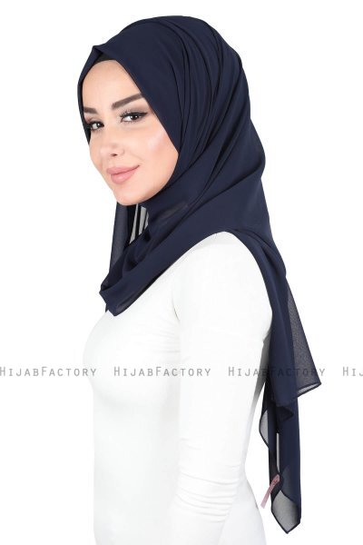 Joline - Marine Blå Premium Chiffon Hijab