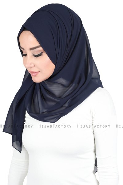 Joline - Marine Blå Premium Chiffon Hijab