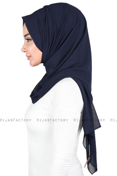 Joline - Marine Blå Premium Chiffon Hijab