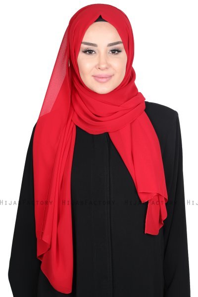 Joline - Rød Premium Chiffon Hijab