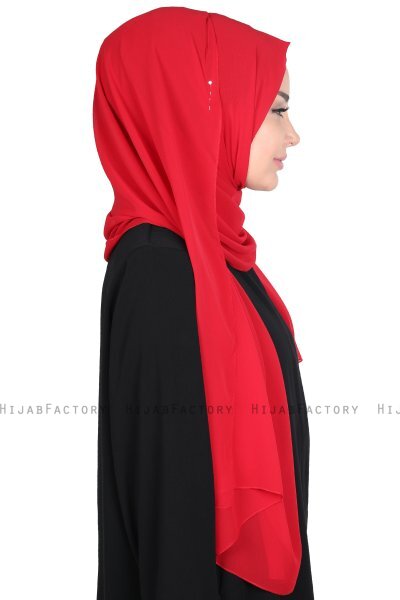 Joline - Rød Premium Chiffon Hijab