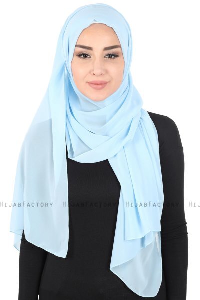 Joline - Lyseblå Premium Chiffon Hijab