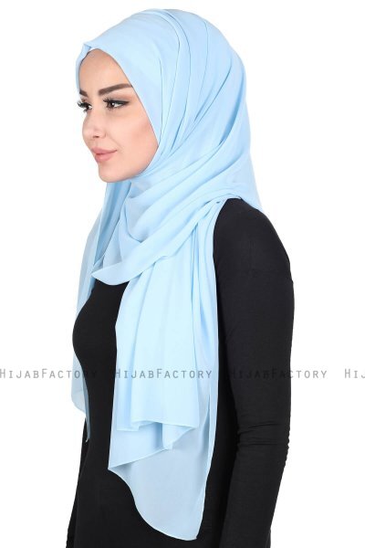 Joline - Lyseblå Premium Chiffon Hijab