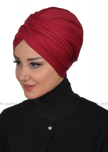 Fiona - Bordeaux Bomuld Turban - Ayse Turban