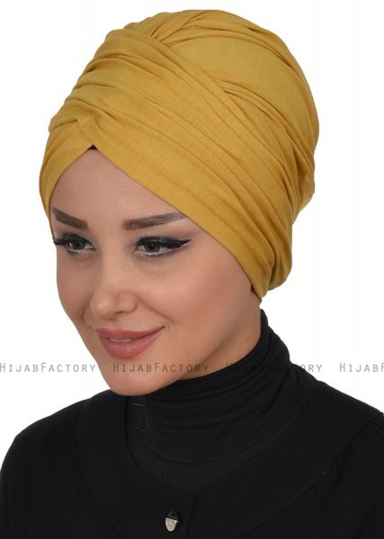 Fiona - Sennepsgul Bomuld Turban - Ayse Turban