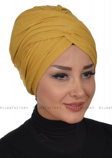 Fiona - Sennepsgul Bomuld Turban - Ayse Turban