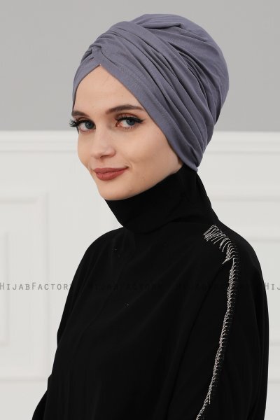 Fiona - Grå Bomuld Turban - Ayse Turban