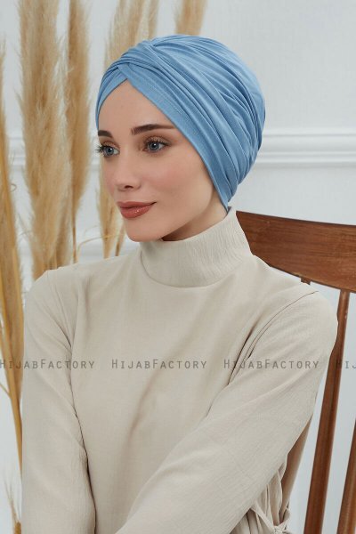 Fiona - Sky Blue Bomuld Turban