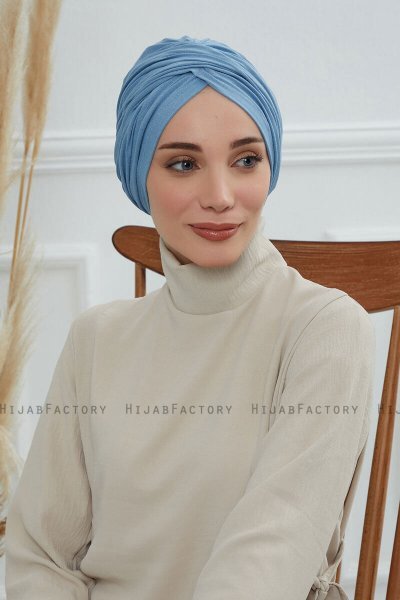 Fiona - Sky Blue Bomuld Turban