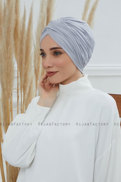 Fiona - Lysegrå Bomuld Turban