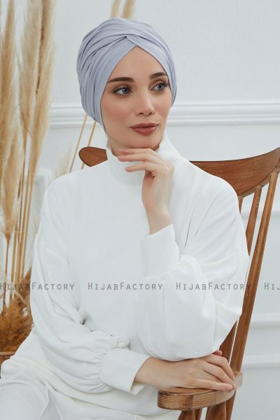 Fiona - Lysegrå Bomuld Turban