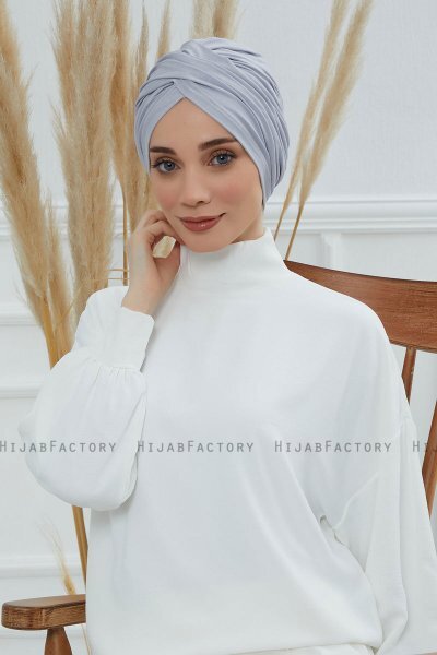 Fiona - Lysegrå Bomuld Turban